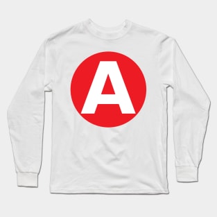 Letter A Big Red Dot Letters & Numbers Long Sleeve T-Shirt